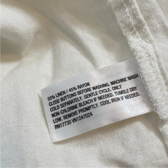 A New Day white belted long trench coat NWT linen blend Woman’s size M classic - Picture 12 of 14